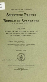 A study of the relation between the Brinell hardness and the grain size of annealed carbon steels_cover