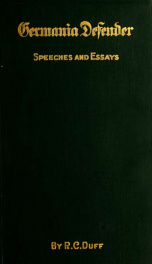 Germania defender; speeches and essays_cover