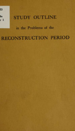 Study outline in the problems of the reconstruction period_cover