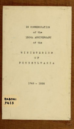 In commemoration of the 150th anniversary of the Ministerium of Pennsylvania, 1748-1898_cover