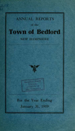 Annual report for the Town of Bedford, New Hampshire 1919_cover