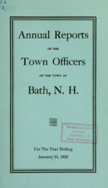 Annual report of the Town of Bath, New Hampshire 1932_cover