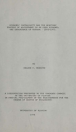 Economic instability and the monetary process of adjustment in an open economy : the experience of Guyana: 1955-1973_cover