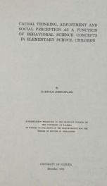 Causal thinking, adjustment and social perception as a function of behavioral science concept in elementary school children_cover