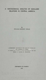 A sociological analysis of man-land relations in Central America_cover