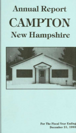 Annual report Town of Campton, N.H. 1992_cover