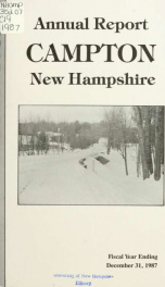 Annual report Town of Campton, N.H. 1987_cover