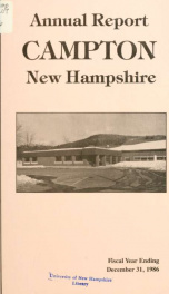 Annual report Town of Campton, N.H. 1986_cover