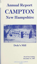 Annual report Town of Campton, N.H. 1985_cover