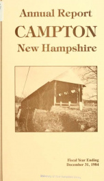 Annual report Town of Campton, N.H. 1984_cover