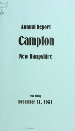 Annual report Town of Campton, N.H. 1981_cover