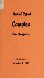 Annual report Town of Campton, N.H. 1980_cover