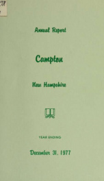 Annual report Town of Campton, N.H. 1977_cover