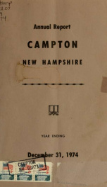 Annual report Town of Campton, N.H. 1974_cover