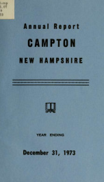 Annual report Town of Campton, N.H. 1973_cover