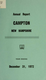 Annual report Town of Campton, N.H. 1972_cover