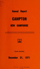 Annual report Town of Campton, N.H. 1971_cover