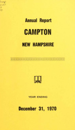 Annual report Town of Campton, N.H. 1970_cover