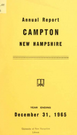 Annual report Town of Campton, N.H. 1965_cover