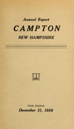 Annual report Town of Campton, N.H. 1958_cover