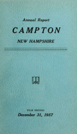 Annual report Town of Campton, N.H. 1957_cover