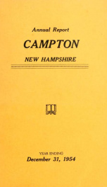 Annual report Town of Campton, N.H. 1954_cover