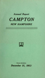 Annual report Town of Campton, N.H. 1953_cover