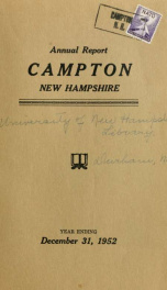 Annual report Town of Campton, N.H. 1952_cover