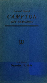 Annual report Town of Campton, N.H. 1951_cover