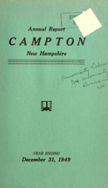 Annual report Town of Campton, N.H. 1949_cover