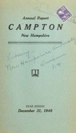 Annual report Town of Campton, N.H. 1948_cover