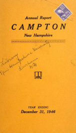 Annual report Town of Campton, N.H. 1946_cover