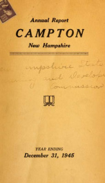 Annual report Town of Campton, N.H. 1945_cover