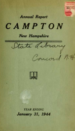 Annual report Town of Campton, N.H. 1944_cover