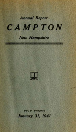 Annual report Town of Campton, N.H. 1941_cover