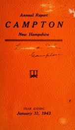 Annual report Town of Campton, N.H. 1943_cover