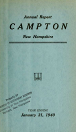 Annual report Town of Campton, N.H. 1940_cover