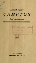 Annual report Town of Campton, N.H. 1938_cover