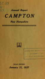 Annual report Town of Campton, N.H. 1937_cover