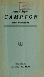 Annual report Town of Campton, N.H. 1936_cover