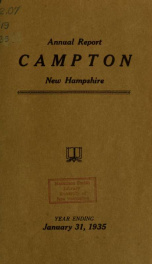 Annual report Town of Campton, N.H. 1935_cover