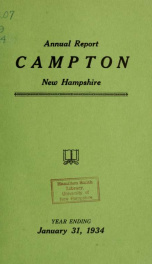 Annual report Town of Campton, N.H. 1934_cover