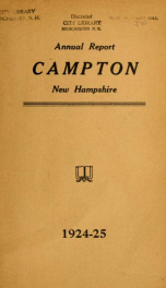 Annual report Town of Campton, N.H. 1925_cover