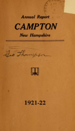 Annual report Town of Campton, N.H. 1922_cover