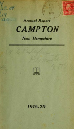 Annual report Town of Campton, N.H. 1920_cover