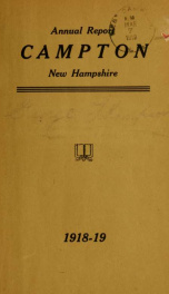 Annual report Town of Campton, N.H. 1919_cover