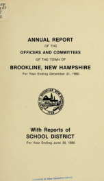 Annual report of the town of Brookline, New Hampshire 1980_cover