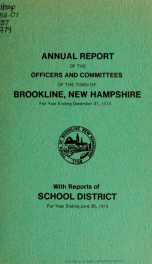 Annual report of the town of Brookline, New Hampshire 1974_cover