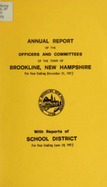 Annual report of the town of Brookline, New Hampshire 1972_cover