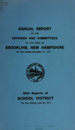 Annual report of the town of Brookline, New Hampshire 1971_cover